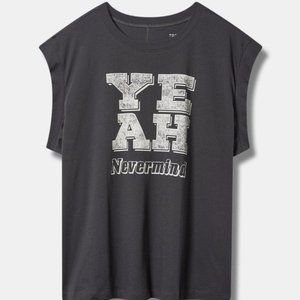 Torrid - Graphic Relaxed Fit Vintage Cotton Jersey Crew Neck Dolman Tank in Gray